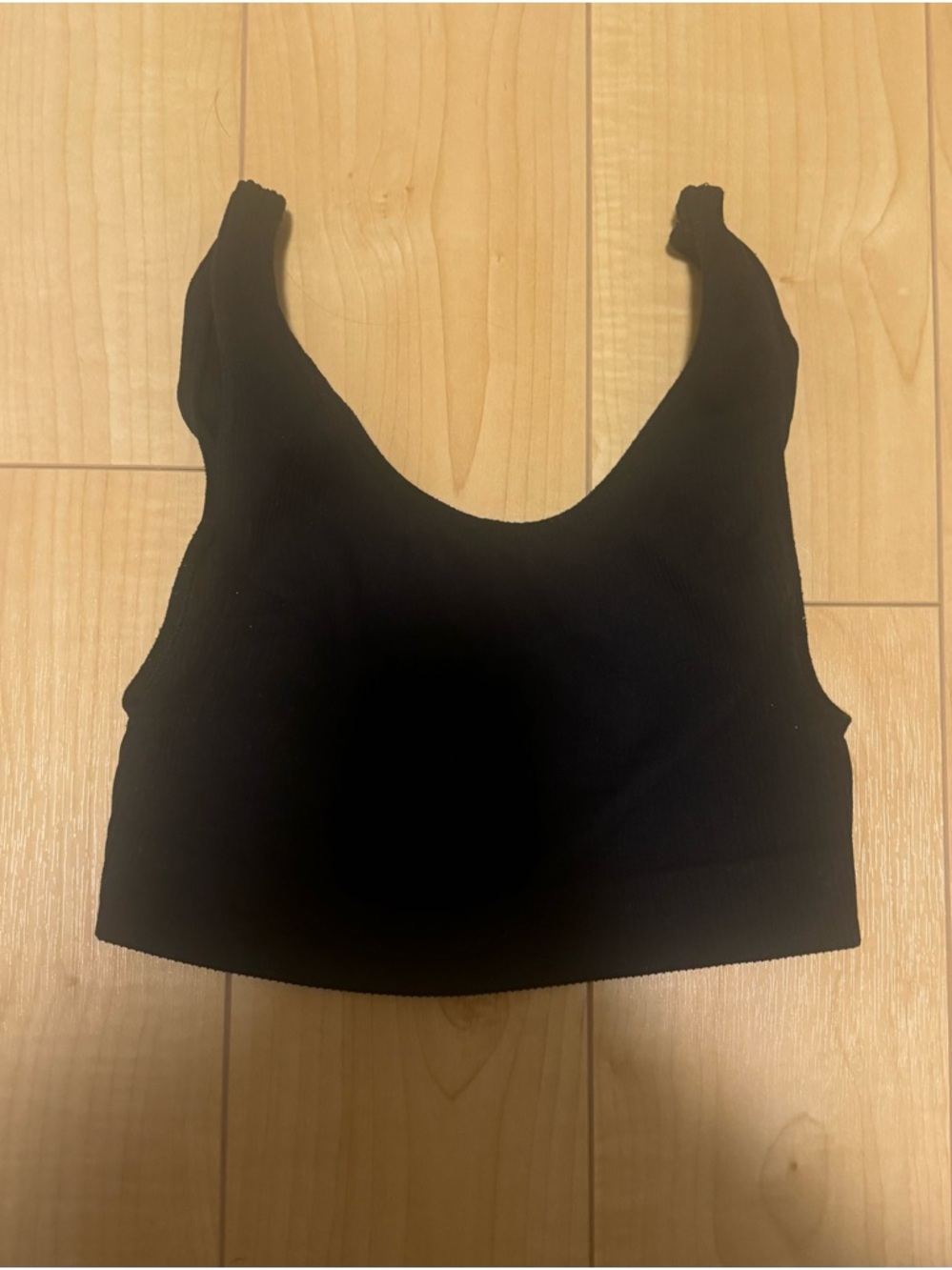 Sunday Best Black Ribbed Scoop Neck Crop Tank